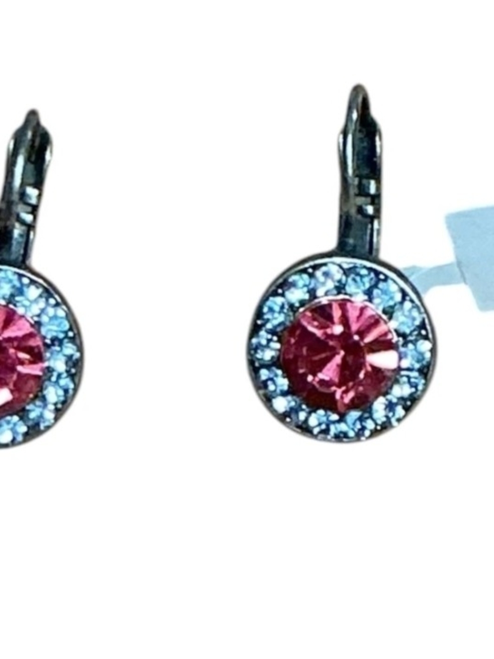 Mariana Pink and Blue Crystal Drop Earrings New